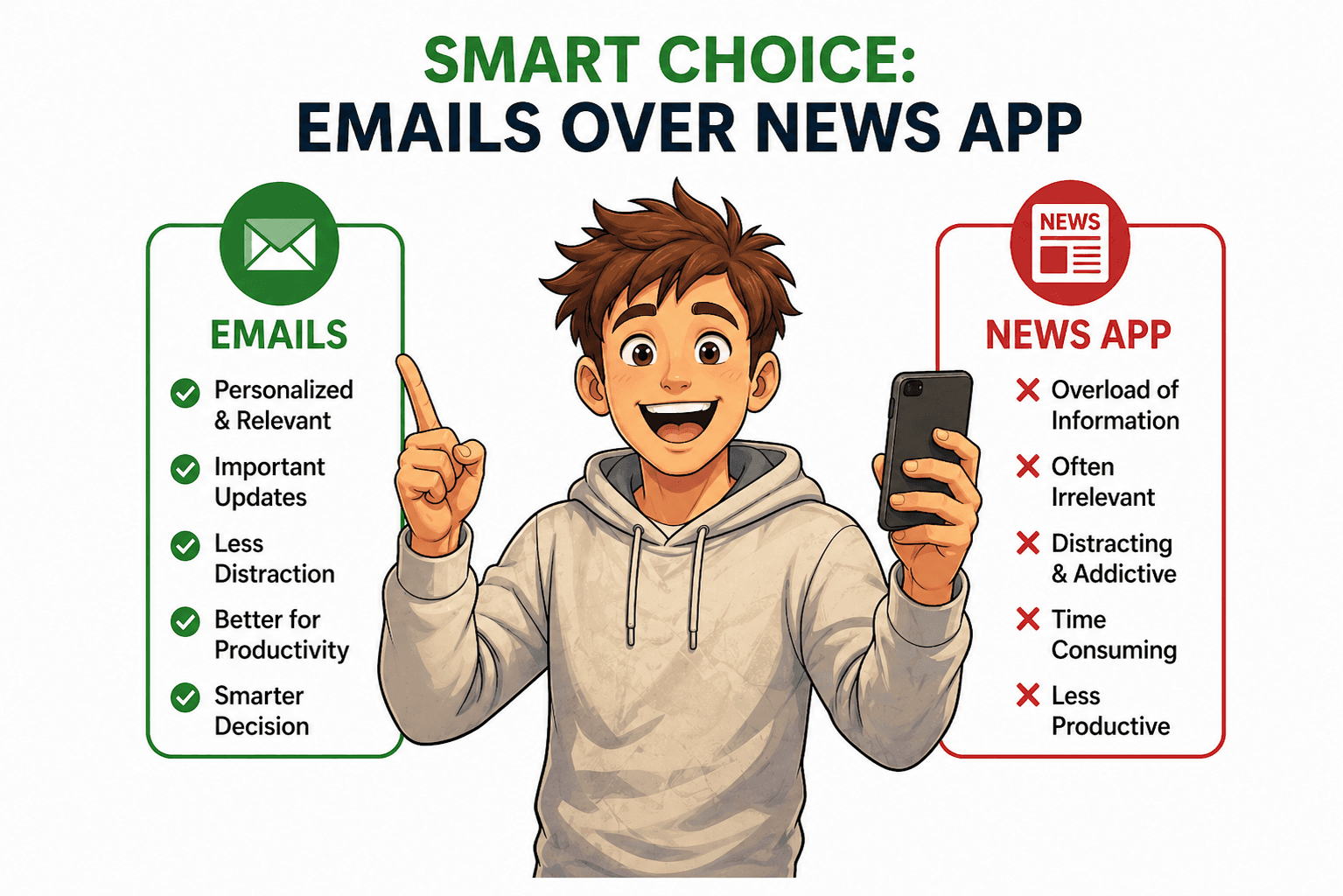 A clean email digest open on a laptop, replacing multiple news apps